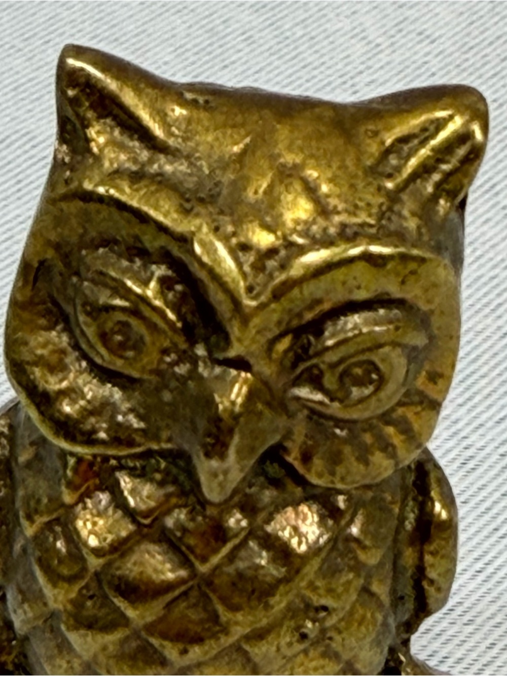 Vintage Brass Owl Mini Figurine Trinkets 2” X 1” - Picture 7 of 11